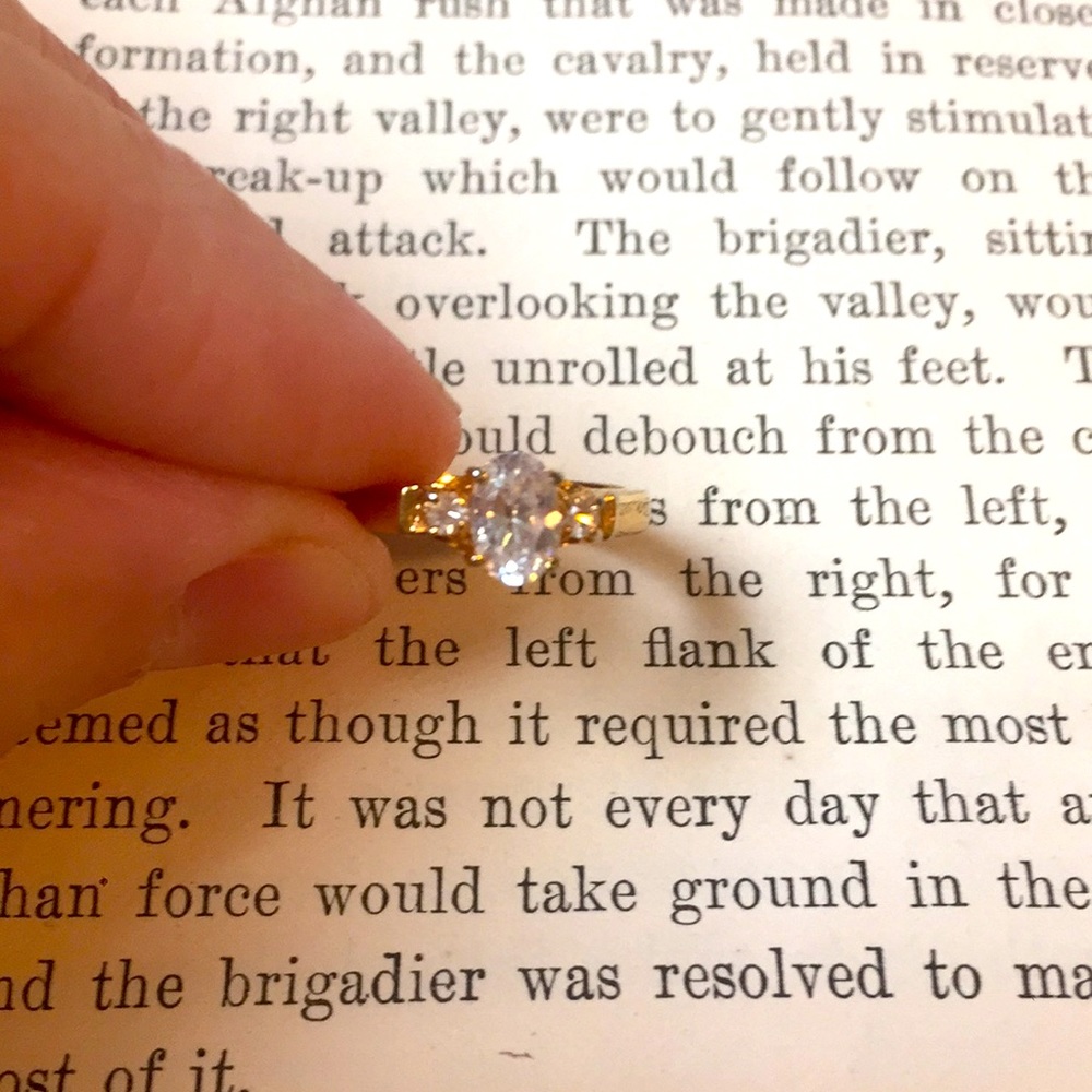 Gold tone little girls ring